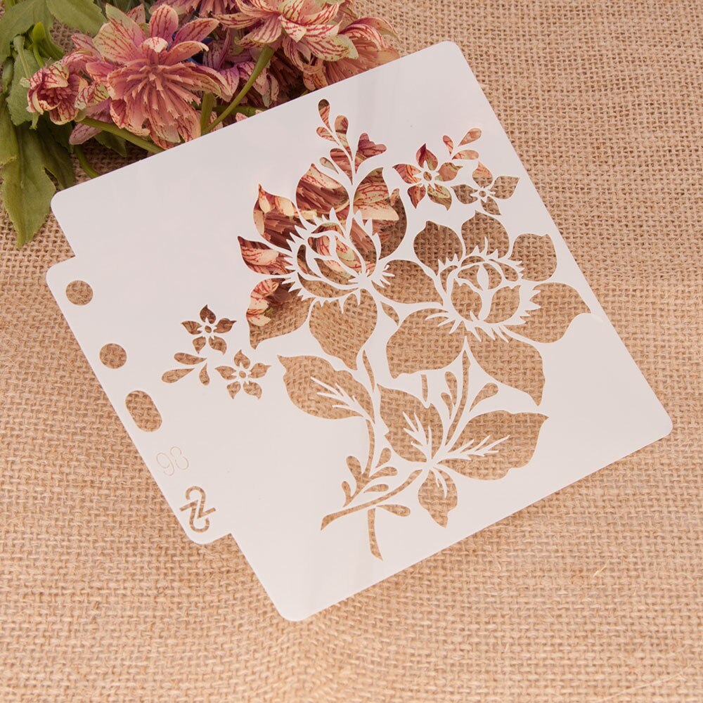 Bloemen Set Gelaagdheid Stencils Muur Schilderen Voor Diy Scrapbooking Kleuring Embossing Ambachten Album Papieren Kaart Template: 98