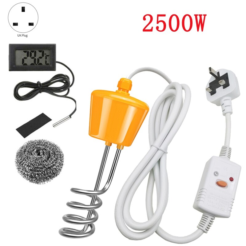 2500w oppvarming varmtvannsbereder oppvarming s med lekkasjebeskyttelsesbryter og termometer