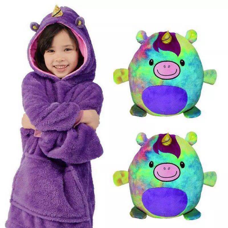 Kids Pets Hoodie Blanket Hoodie Children's Sweatshirt Pet Shaped Wearable Hoodie Fleece Winter Pet Hoodie For Kids