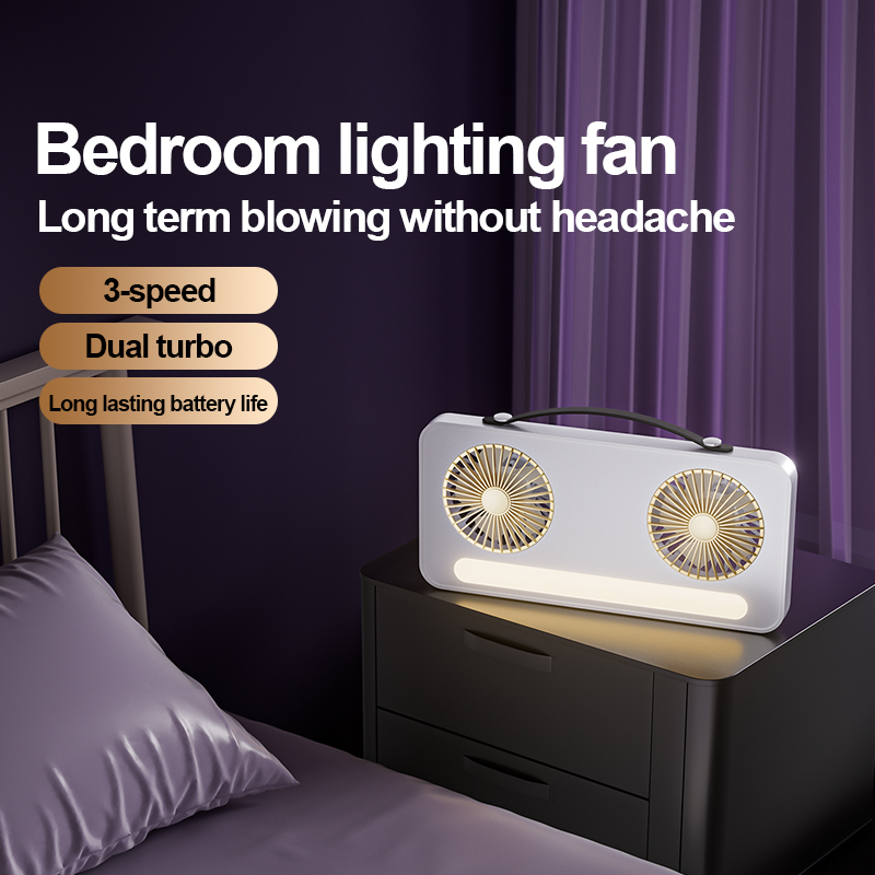 Double-Head Desktop Mini Fan: Strong Wind Power, Low Noise, Is the Ideal Choice for Home and Office Cooling