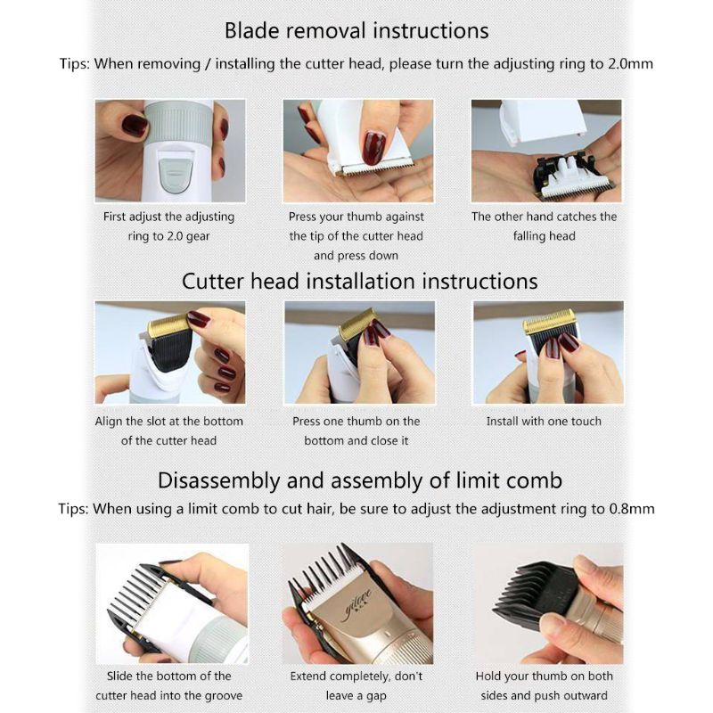 Hårklippare herrtrimmer sax frisör cape kam grooming kit barberare usb laddning sladdlös frisyr klippning