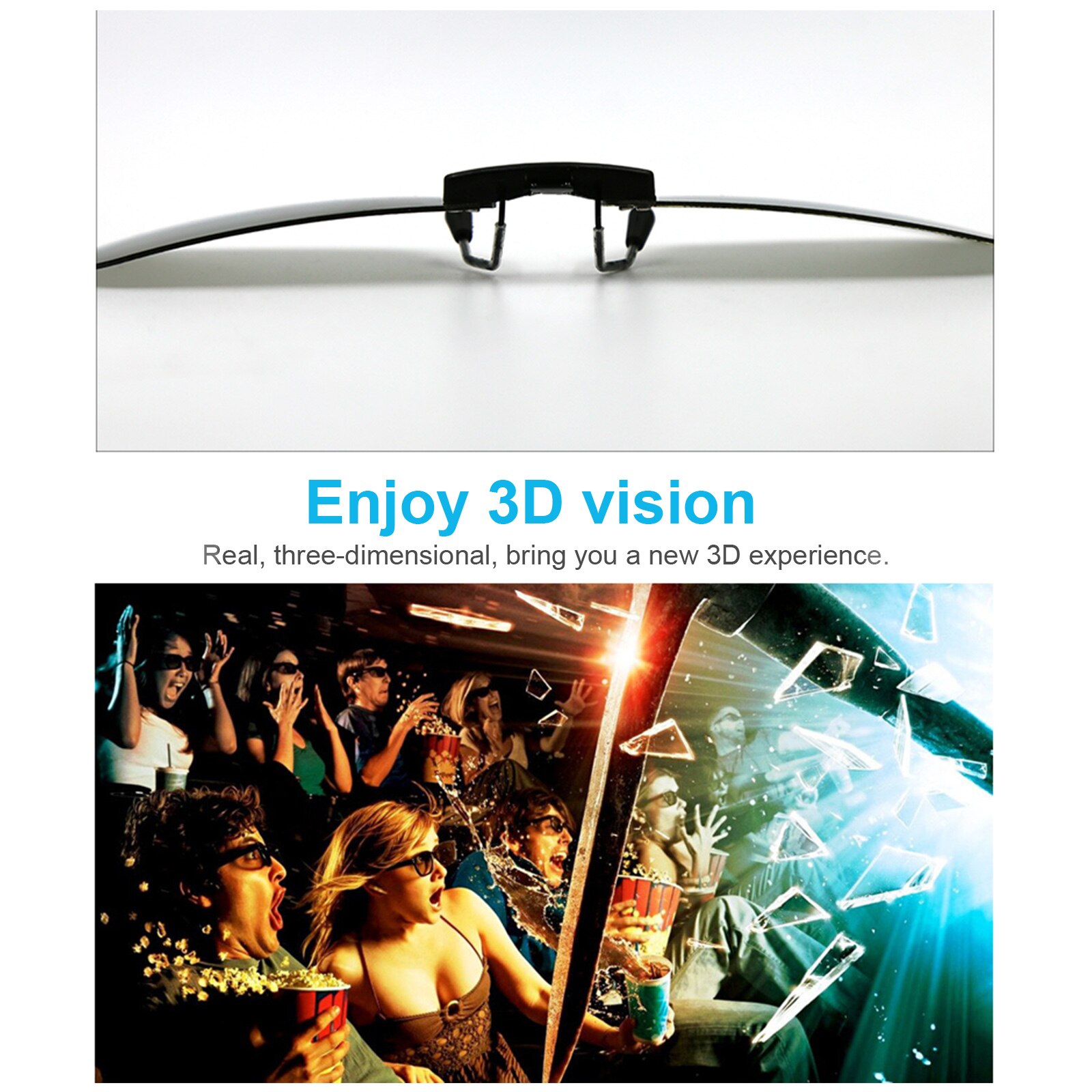 0.72mm HD Lens Clip-on 3D Glasses for Myopia Watching Passive Circular Polarized 3D Glasses for 3D TV Movie Cinema RealD Cinema