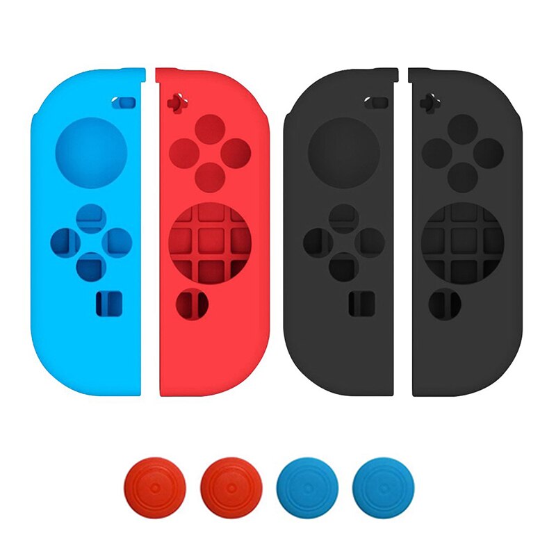 8 In 1 Ns Nintend Schakelaar Joycon Cover Solft Silicone Case Met Thumbstick Caps Voor Nintendo Switch Controller Grip Vreugde-Con Cover: Default Title