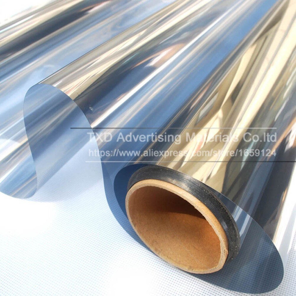 50*300cm/Lot Silver Window Film One Way Mirror Insulation Stickers Solar Reflective Silver Building Window Protection Film