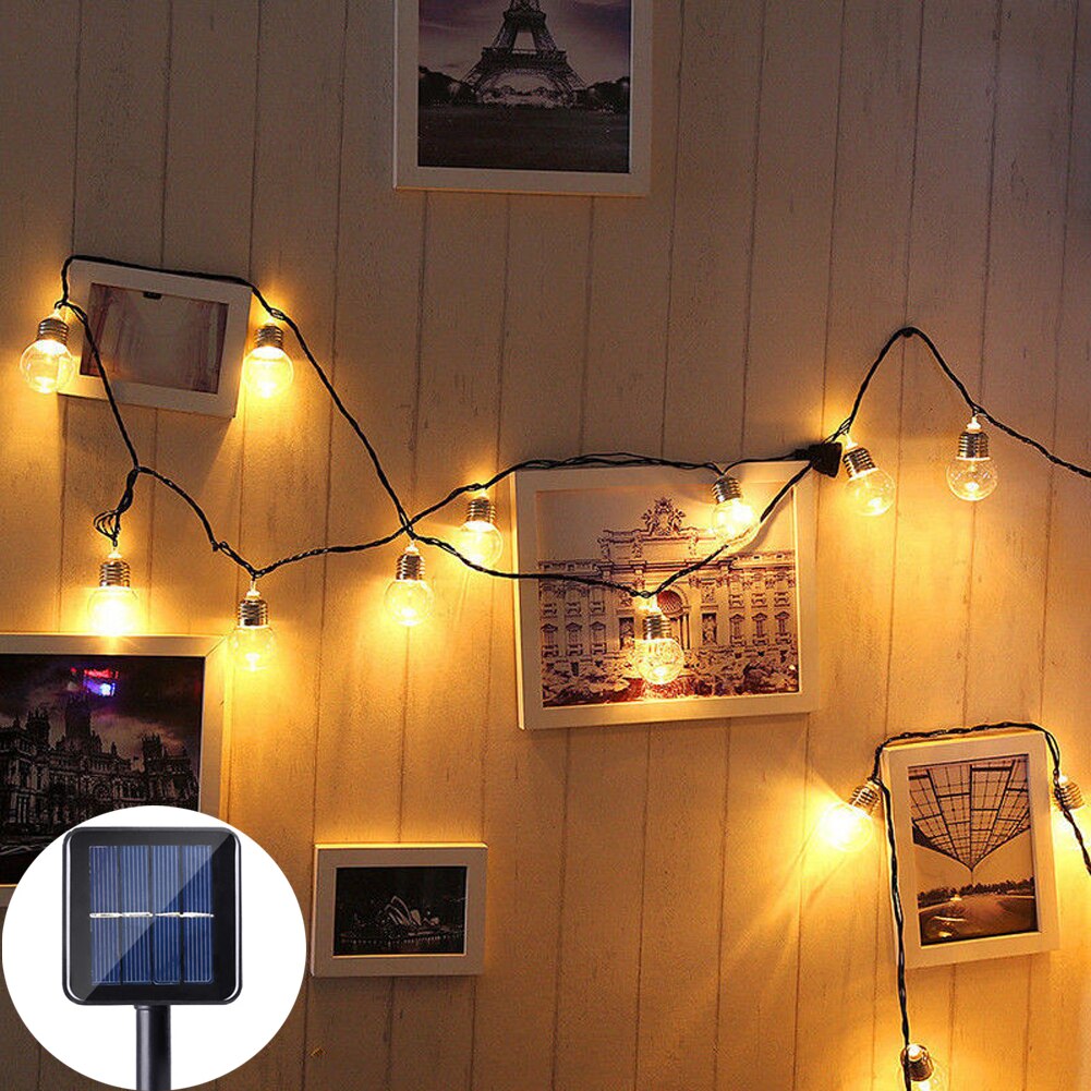 Solar Globe Lamp String Lights, 10 /20LED Solar Led String Lights G50 Globe Lampen Licht Waterdichte Outdoor Solar Tuinverlichting: 1PCS Clear / 10LEDS