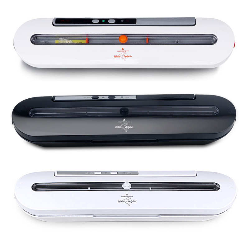 White Dolphin Kitchen Storage Food Vacuum Sealer Packaging Machine With 10pcs Vacuum Bags Free 220V 110V Best Vacuum Food Sealer