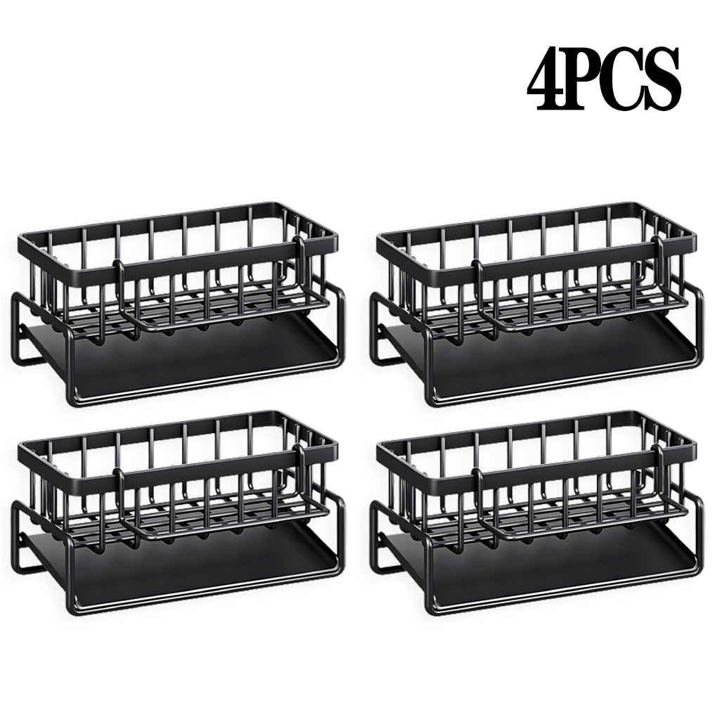Prateleira de cozinha para armazenamento de pano, prateleira de drenagem sem perfuração, rack de temperos para casa, torneira de pia, rack de drenagem, acessórios de cozinha: Transparente