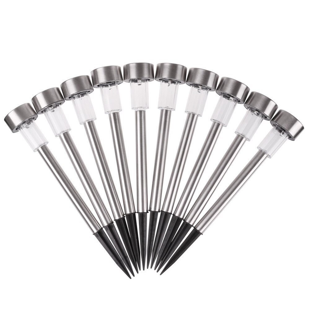 10pcs Waterproof LED Solar Lawn Lamp Garden Pathway Yard Bollard Light Stick Solar Street Lamp Garden Decoration: Warm White