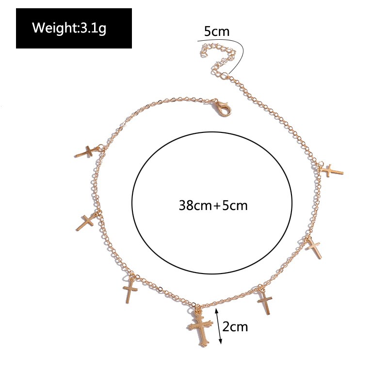 Unieke Cross Hangers Kettingen Voor Vrouwen Goud Zilver Kleur Kruis Kwastje Ketting Choker Ketting Mode-sieraden Accessoires