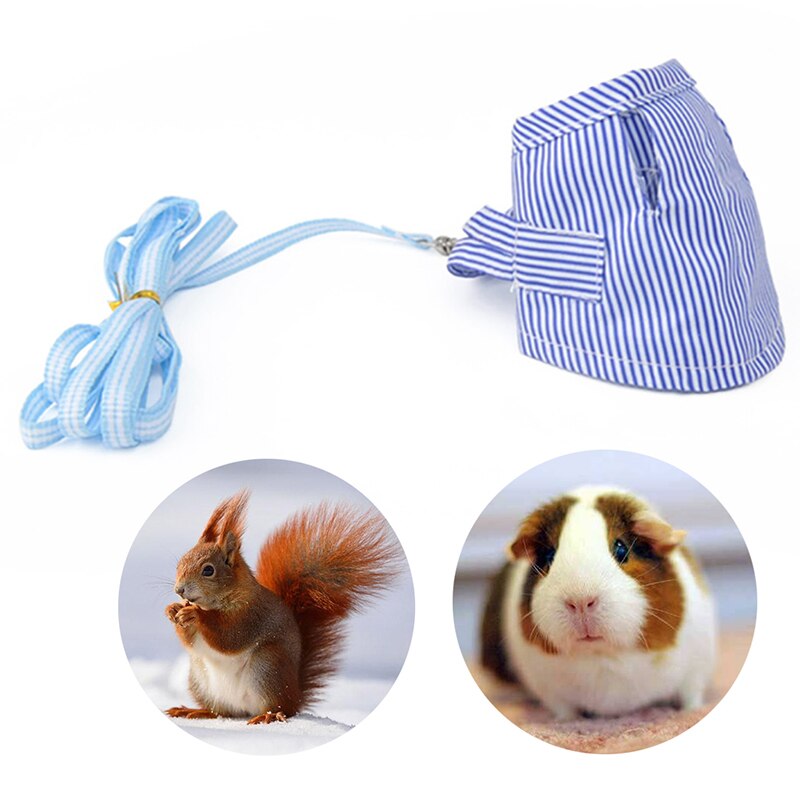 Arnés pequeño para mascotas, conjunto de chaleco y correa para Hurón, conejillo de indias, hámster, cachorro, arnés de correa pectoral con lazo, suministros para mascotas