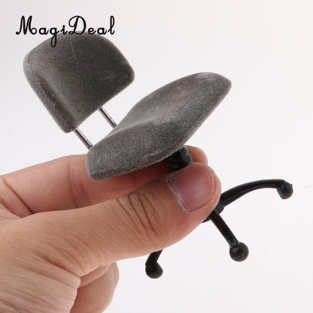 Plastik 1/12 miniature fluffy drejestol tulipan stol skrivebordsstol model dukkehus livsscener indretning