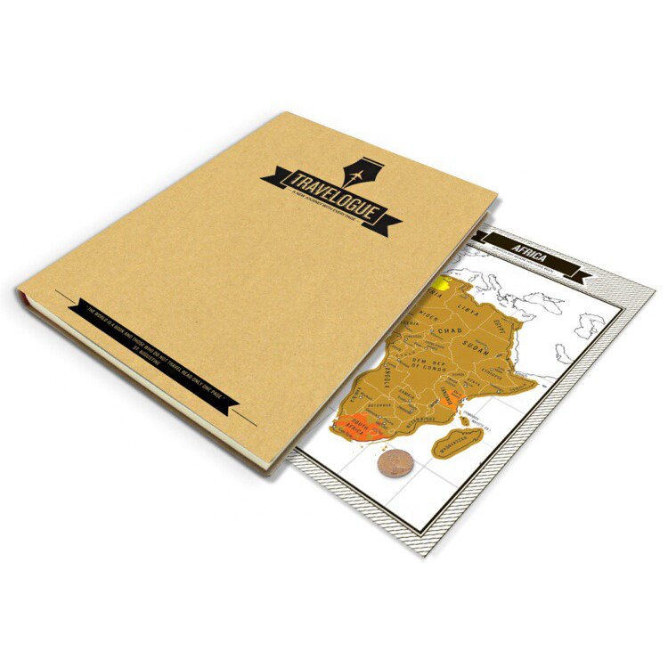 Popular Travelogue Notebooks + Scratch Map Travel Log Tourist Journal with 8 Mini World Maps