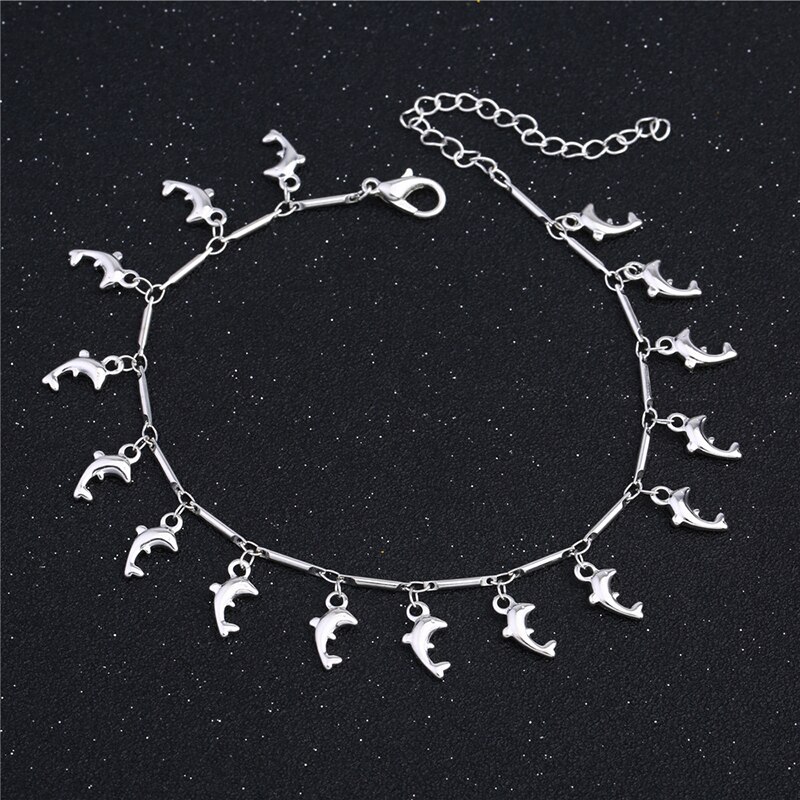 Bracelet de cheville en argent Sterling 100% pour femmes, bijoux de luxe, ravissants dauphins, originaux, porte-bonheur, AB176, 925