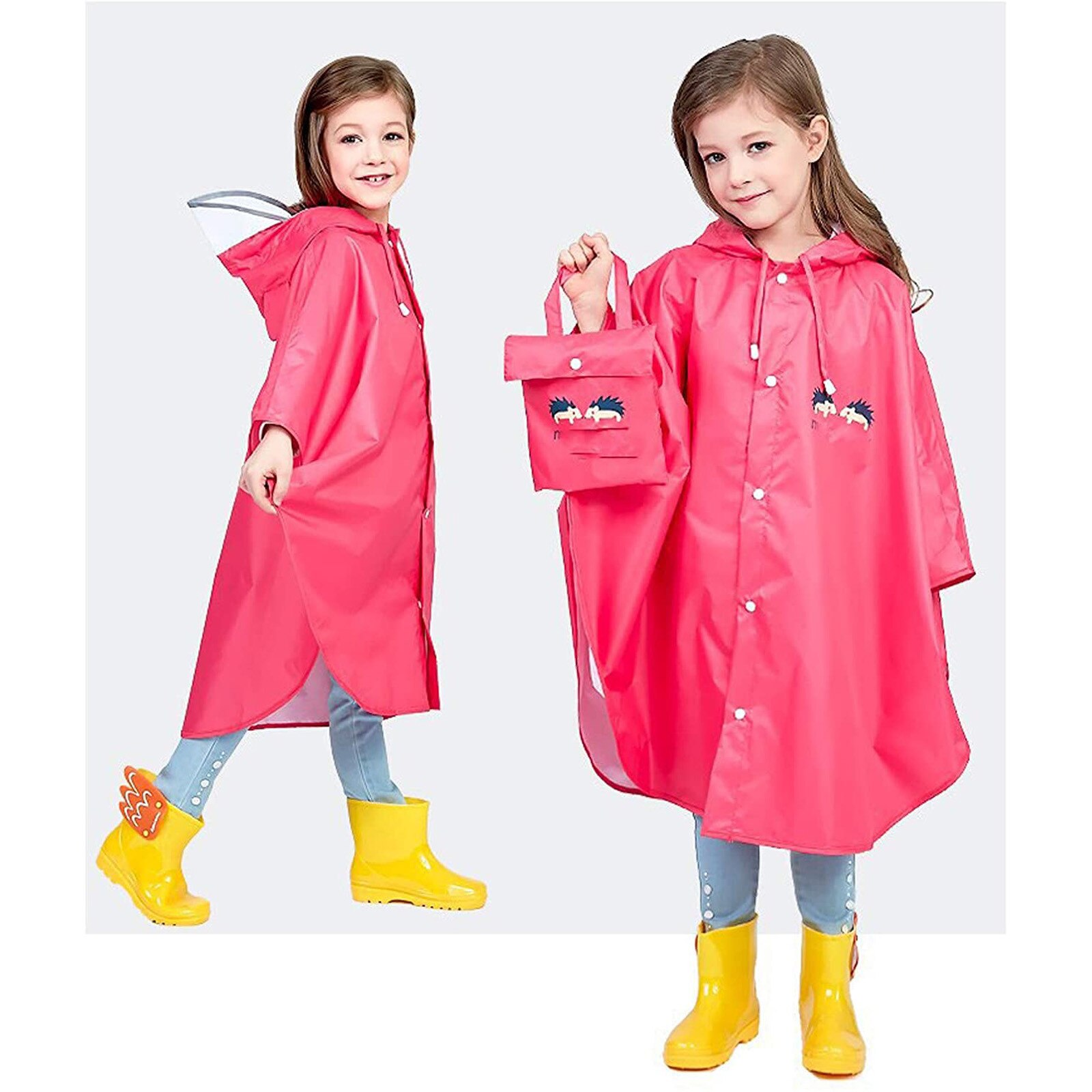 Chubasquero impermeable para niños y niñas, chaqueta impermeable con de dibujos animados en 3D para exteriores