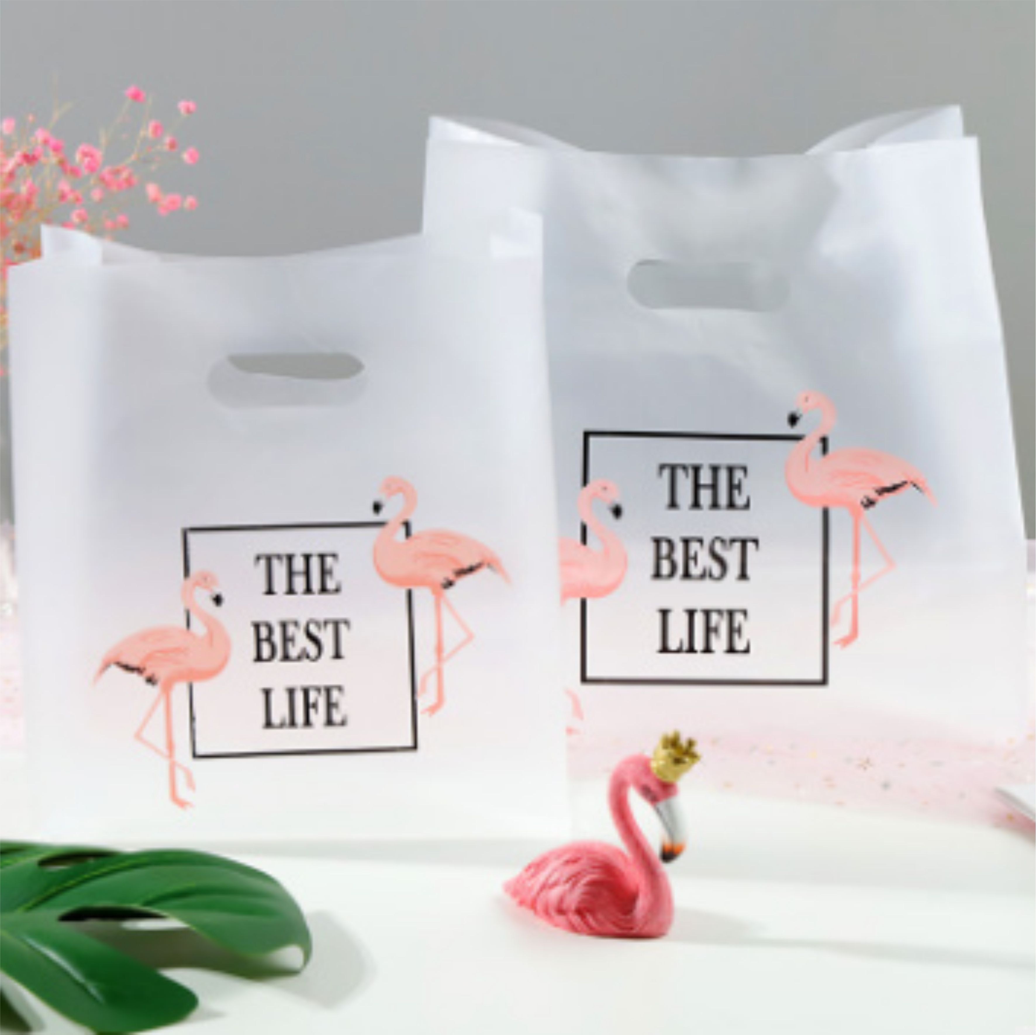 50pcs Flamingo portable shopping bag bag packaging bag cosmetic bag food bag