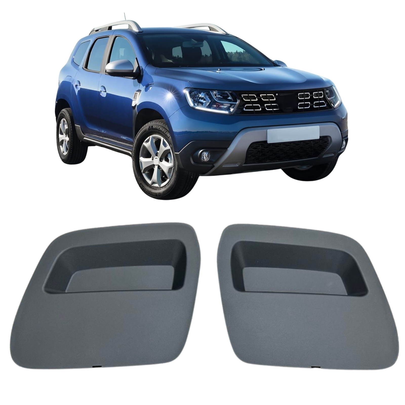 Front Bumper Tow Bar Eye Cover For Dacia Duster Left Right 2 Pcs Set Gray Or Black 620721430R 620724861R 511802392R
