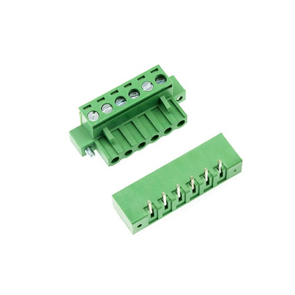 5sets 5.08mm Pluggable PCB Screw Terminal Block Connector 5.08 2/3/4/5/6/7/8P Male/Female Straight Curved Needle Whit Flange: Right Angle-Set / 2P