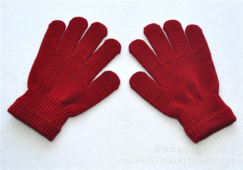 Warme Winter Vinger Handschoenen Kids Kinderen Leuke Solid Wol Gebreide Elastische Handschoenen Mode Accessoires-Qsd: 7