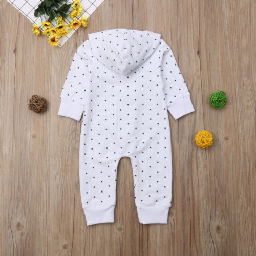 UNS Lager Neugeborenen Baby Junge Mädchen Baumwolle Mit Kapuze Romper Overall Warme Kleidung Outfit
