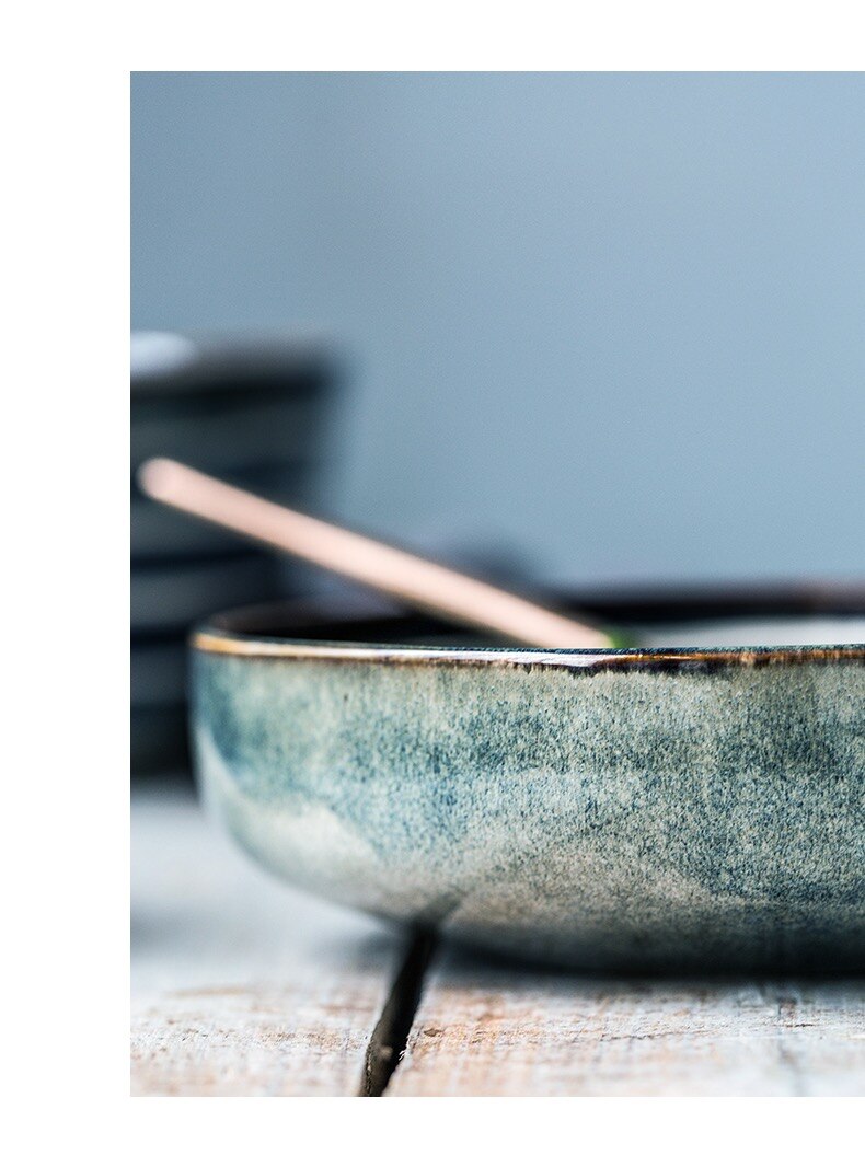 Hogar Japonés placa de cerámica cubiertos fruta original ensalada personalidad tazón plato hondo sopa para la cocina cuencos