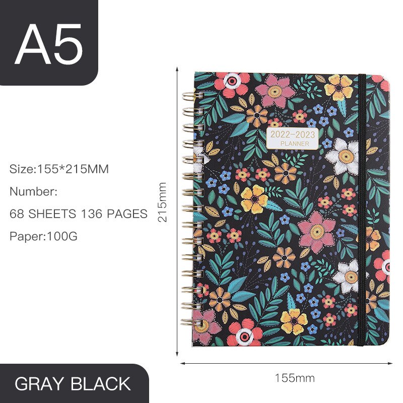 2022 A5 Planner/Calendar Undated Notebook Diary Weekly Agenda Goal Habit Schedules Organizer Stationery For Office School: modle-8