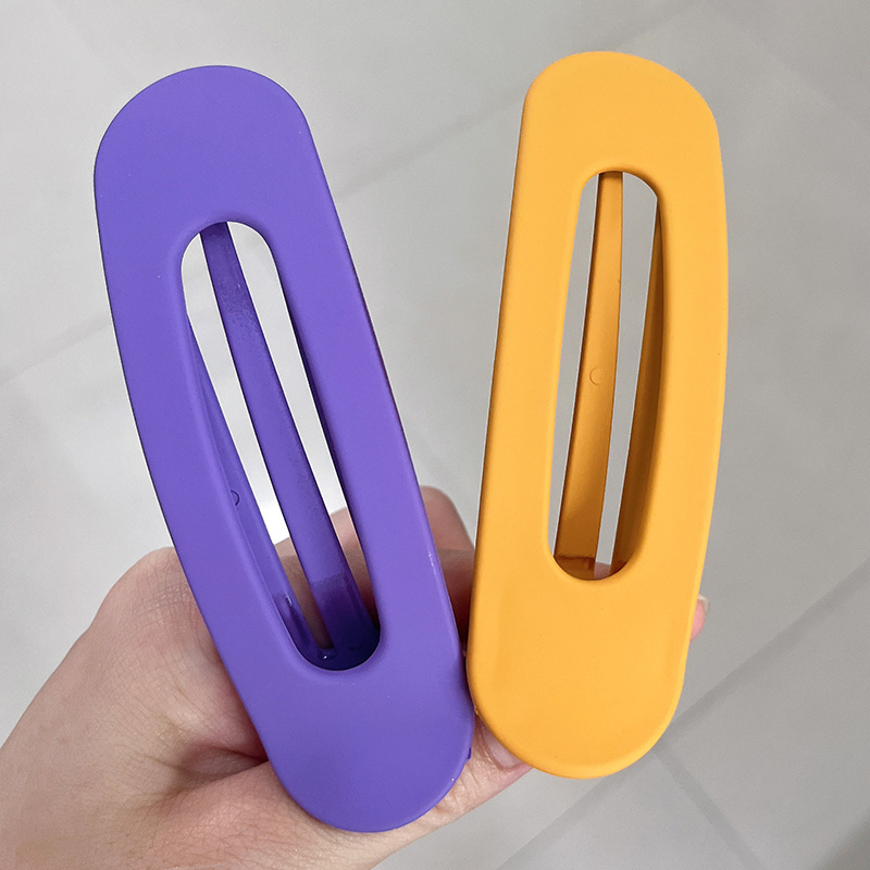 2 pçs coreano fosco para mulheres grandes grampos de cabelo fosco grande clipe franja presilhas meninas acessórios para o cabelo: Ciano