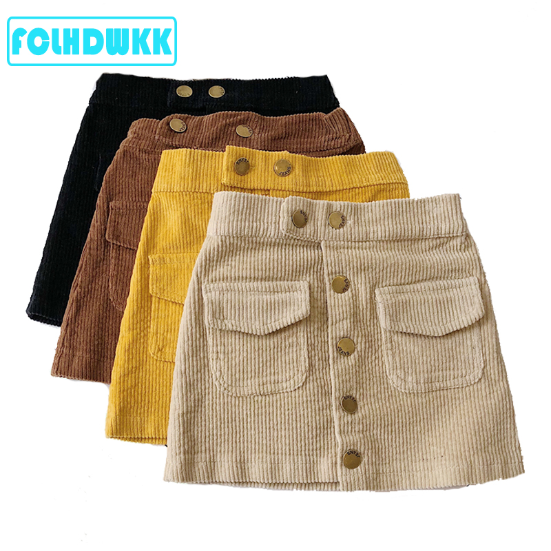 FCLHDWKK Gonne Delle Ragazze Per I Bambini 2019 di Inverno di Autunno Nuovi Bambini di Arrivo Dei Vestiti Dei Bambini Gonne di Velluto A Coste Del Bambino bambina Gonne 1-7Y