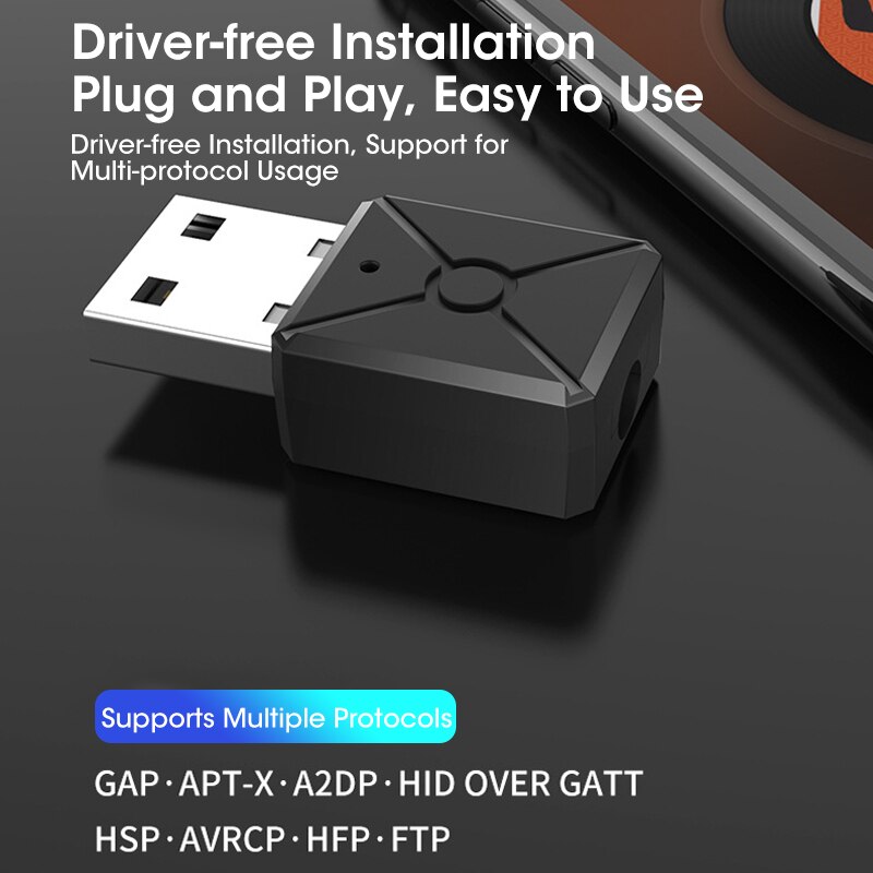 USB Bluetooth 5.0 Adapter Transmitter Bluetooth Receiver Audio Bluetooth Dongle Wireless USB Adapter for Computer PC Laptop c