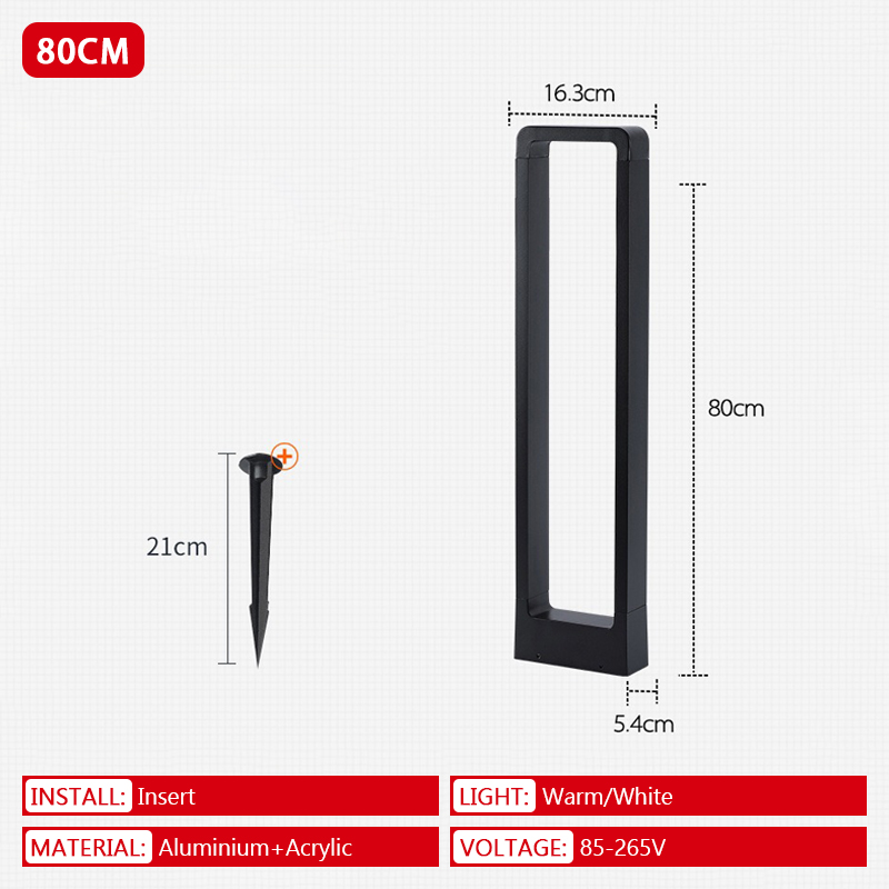 Modern LED Garden Lamp Outdoor Waterproof Die-Casting Aluminum Lawn Lamp Villa Garden Floor Light