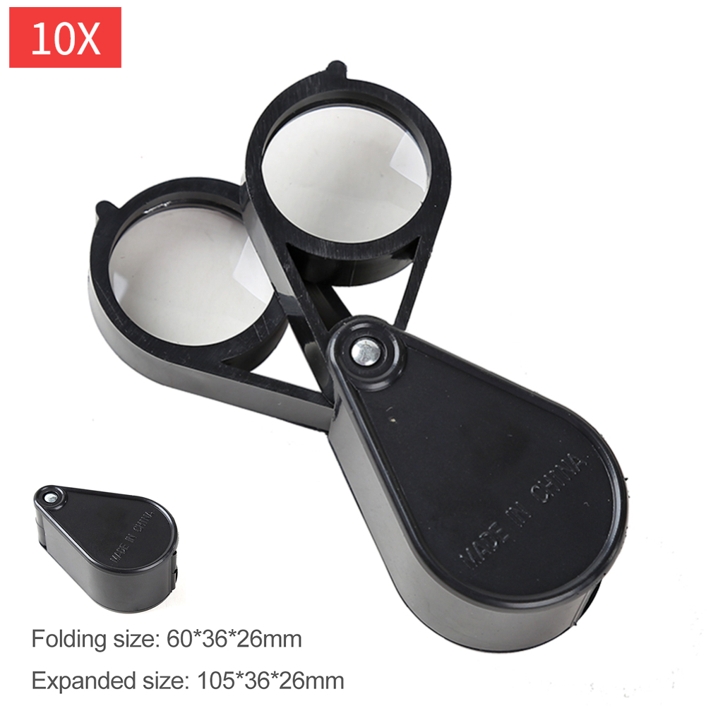 30x 50x faltbare Taschen lupe Mini-Schmuck vergrößerung tragbare Hand leselupe Lupen linse Augen lupe: WEISS