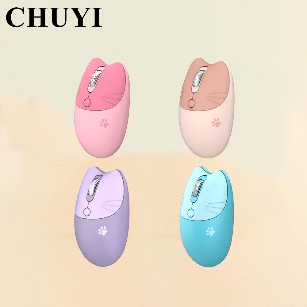2.4G Wireless Computer Mouse Ergonomic Silent Mause 1600DPI Cute Rechargeable Mice Girl Blue For Laptop PC MAC