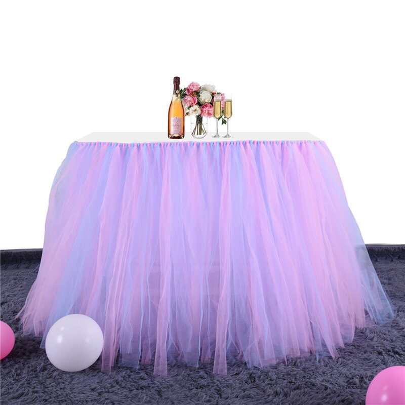 Mesh Fluffy Tutu Table Skirt Birthday Party Family Activities Table Skirt Dessert Table Party Wedding Decor Home Textile: 6