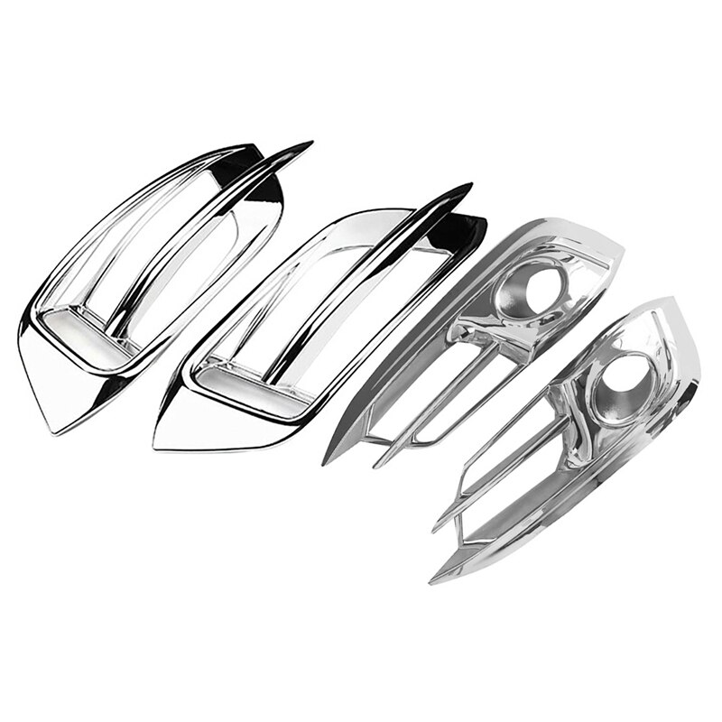 4Pcs Chrome Bumper Front&Rear Fog Light Lamp Cover Grille for Honda Civic 10Th