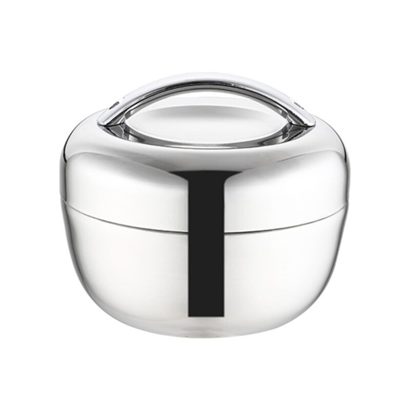 Stainless Steel Mini Double Layer Round Bento Box Thermos/Lunch Box Food Container Lunch Box for Kids Kitchen Food Box: 1.3L