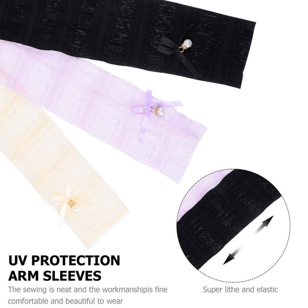 3 Pairs Summer Cooling Sleeves Sun Protection Sleeves UV Protection Arm Sleeves