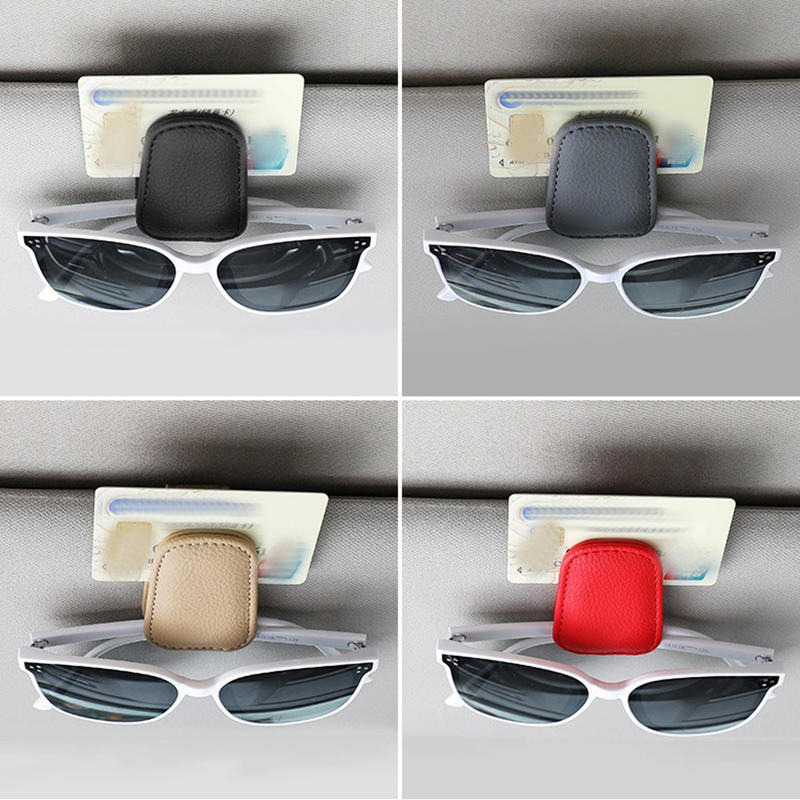 Universal Auto Sonnenbrille Halter Auto Magnetische Leder Clip Karte Ticket Halter Auto Sonnenblende Gläser Box Dekoration Zubehör