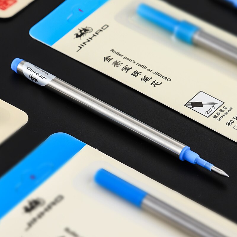 10PCS/lot Rollerball Pen Refill 0.5mm 0.7mm Nib Black/Blue Ink Original refill for Writing Accessories School Stationery