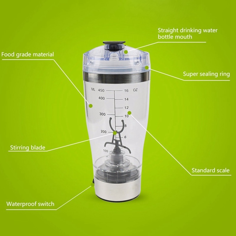 XMX-450Ml Elektrische Eiwit Shaker Usb Shaker Flessen Melk Koffie Blender Waterfles Beweging Vortex Tornado Smart Mixer
