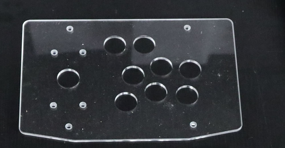 RAC-K500T transparente transparente painel acrílico caso liso 24/30mm diy botão buraco arcade joystick kits: 30MM 8 hole