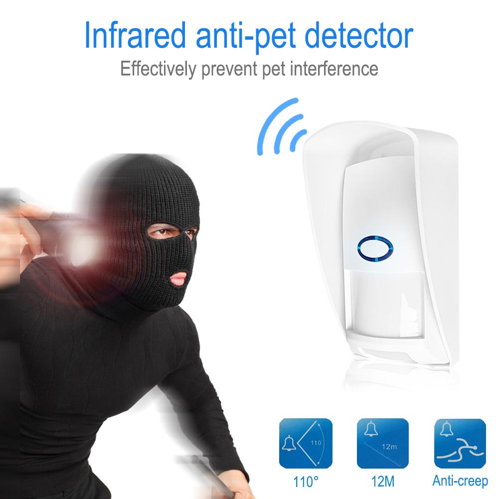 Ct70 utomhus vattentät trådlöst larm infraröd detektor anti-pet sensor pir sensor husdjur immun för hemsäkerhet larmsystem