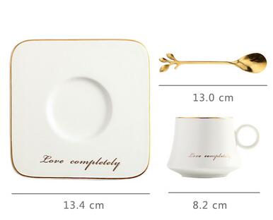 Ensemble de tasse à café et soucoupe à bordure dorée européenne ensemble de thé de l'après-midi ensemble de café en céramique de Restaurant occidental: WHITE