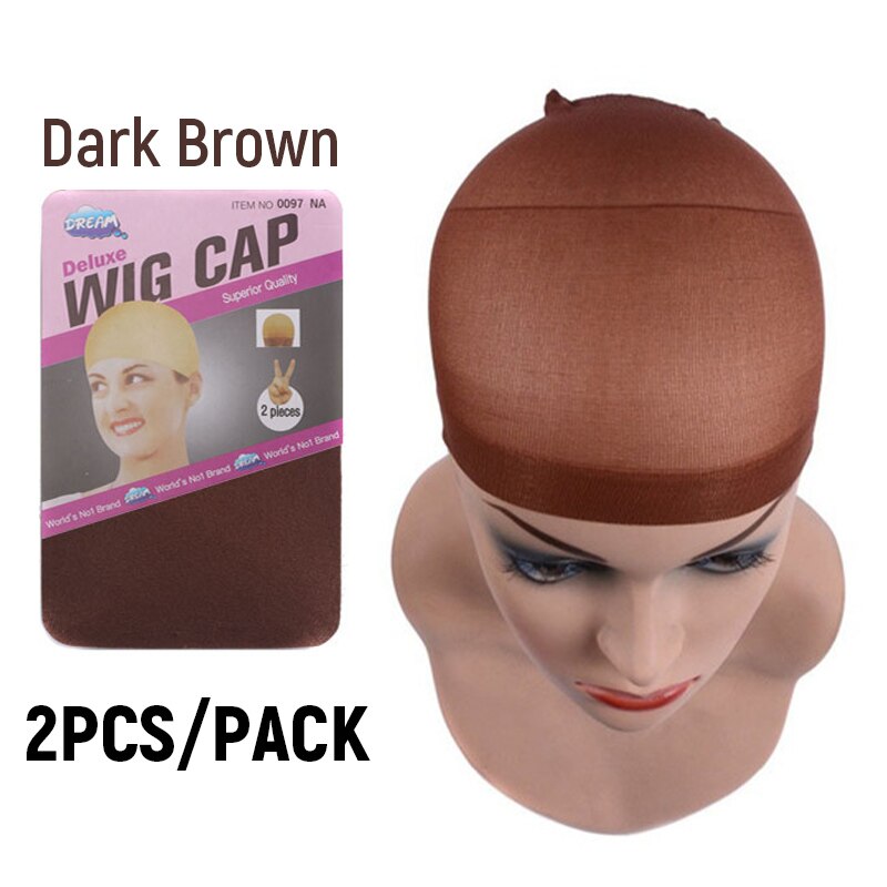 Bandeau de perruque antidérapant pour hommes et femmes, réglable, en Silicone Transparent, Frontal Sport + bonnet en Nylon extensible: wig cap dark brown