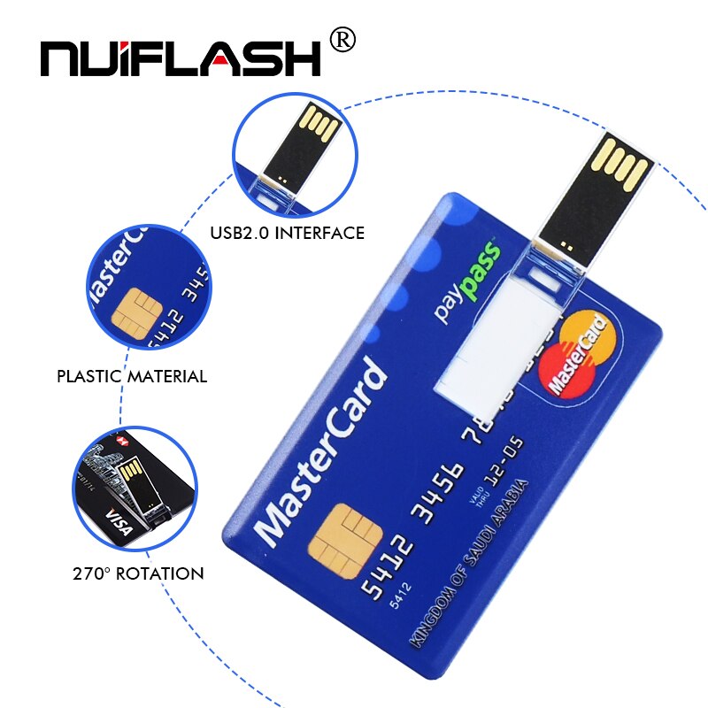 Real Capaciteit Bank Card USB Memory stick HSBC Master Credit card USB Flash Drive 64gb Pendrive 4GB 8GB 16GB 32GB pen drive 128gb