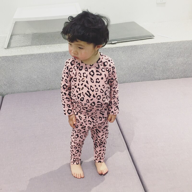 2-6 ans pyjamas léopard pour enfants printemps automne vêtements pour enfants pyjamas ensembles coton à manches longues vêtements de nuit + pantalon