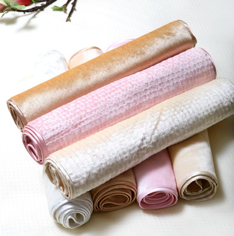 Serviette polaire en soie mûre 33X75 cm, douce pour la peau, de , couleurs blanc, beige, rose, bleu, 1 pièce, test d'échantillon