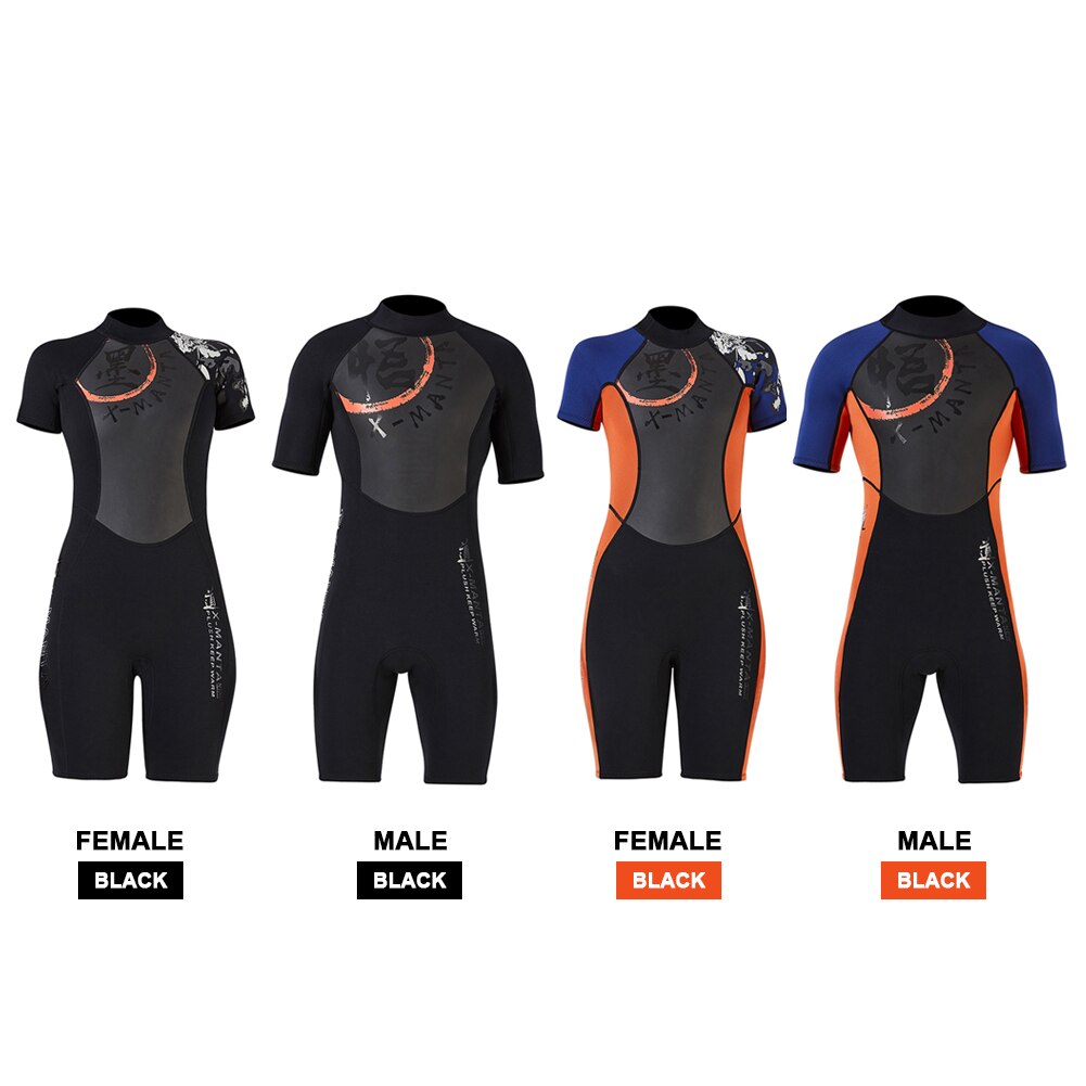 Traje de neopreno de 3mm para hombre y mujer, S-XXL de una pieza para mantener el calor, traje de baño de manga corta para Surf y buceo