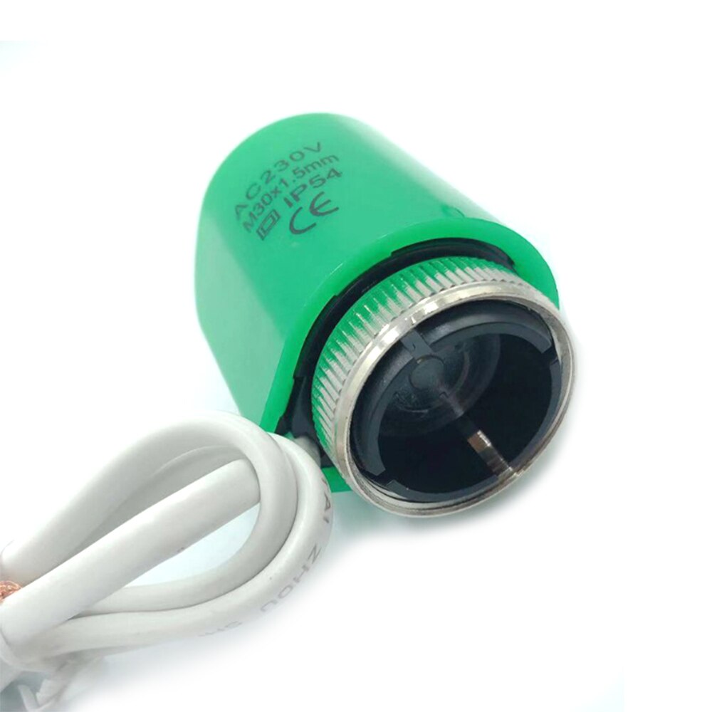 1Pcs 230V NO NC Electric Thermal Actuator Valve Head For Thermostat Manifold Underfloor Heating Radiator: Green