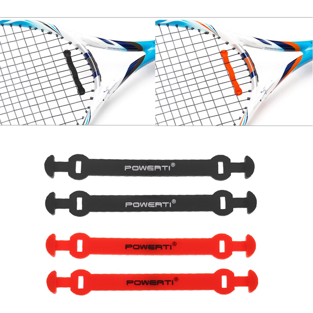 Tennis Racket Vibration Dampener Sets Voor Tennisracket Snaar Rood + Zwart