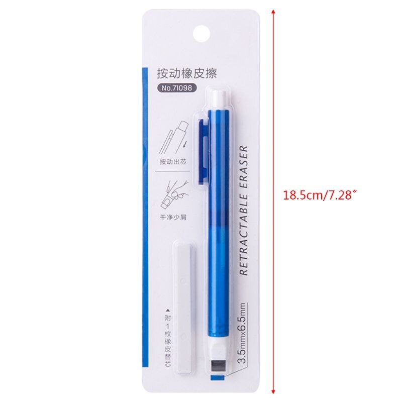 Mechanical Eraser Meticulous Highlighting Refillable Pen Shape Rubber Press Type