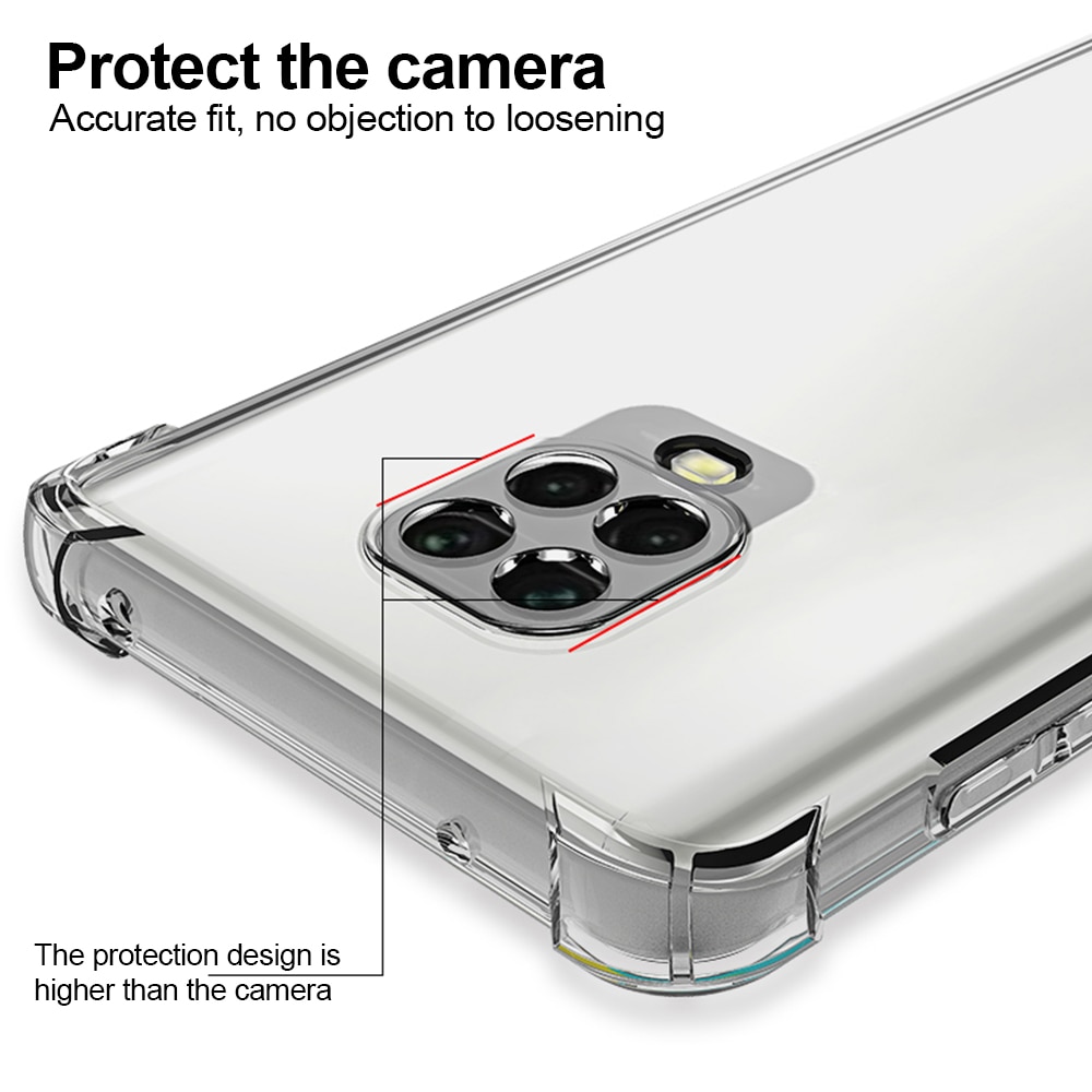 Protective Silione Back Cover For Xiaomi Poco X3 NFC M3 Clear Transparent TPU Case For Xiaomi Redmi Note 9 Pro Max 9S 9A 9C Case